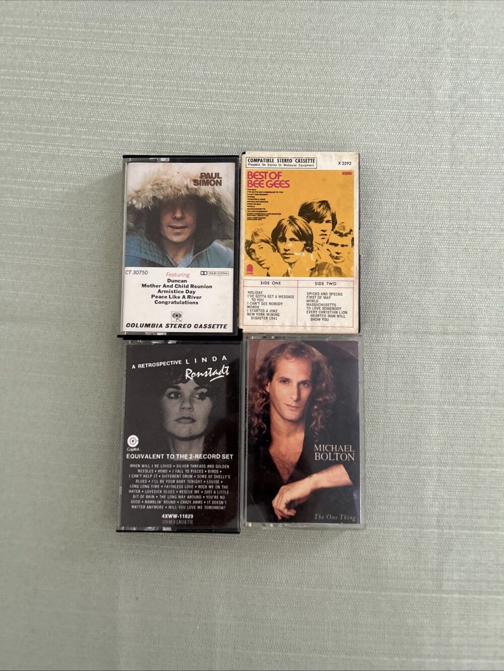 Best Of The Bee Gees, Paul Simon, Linda Rondstat & Paul Simon Vintage Cassettes.
